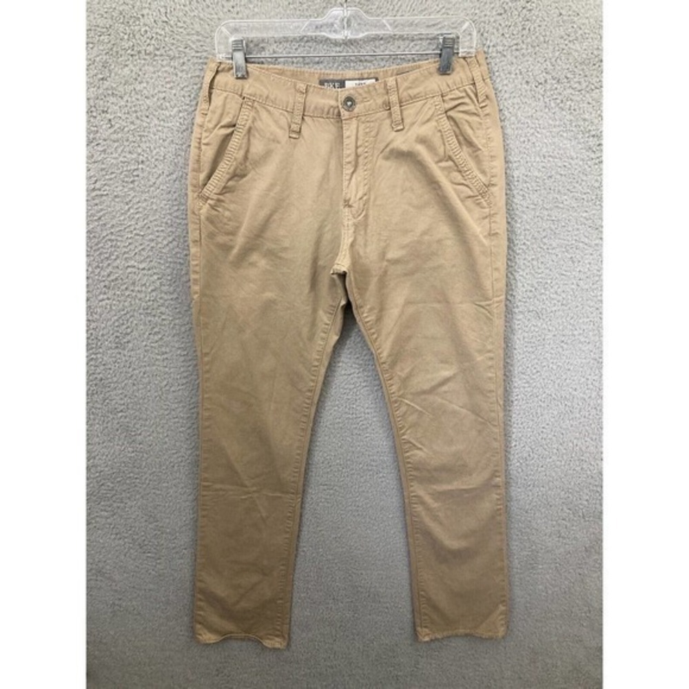 BKE Pants Mens 30x33 Long Beige Chino Jake Straight Casuals Low Rise Cotton